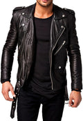 Men's Black REAL Lambskin Leather Biker Jacket