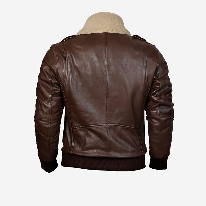 Men's Leather Bomber Aviator Jacket