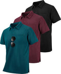ZITY Men's 3 Pack Polo Shirts Short Sleeve with Pocket